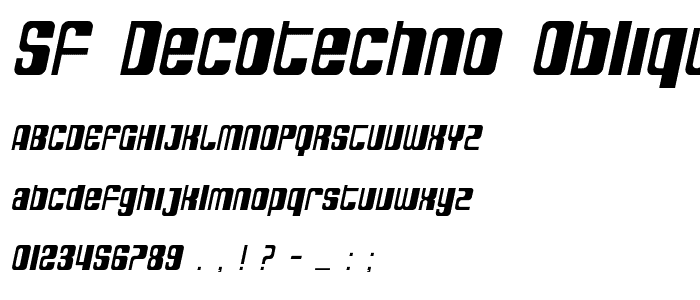 SF DecoTechno Oblique font